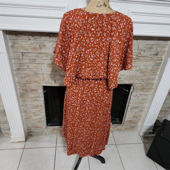 Piper and Scoot spicy mustard and white flora midil boho dress size small new!!! - Picture 4 of 7